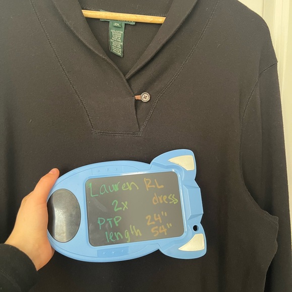 Lauren Ralph Lauren 2x black maxi long sleeve dress cowl neck - Picture 2 of 6